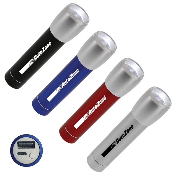 2200 mAh Aluminum Power Bank with 1 Watt LED Flashlight... from ASI 31570 Advantage Industries