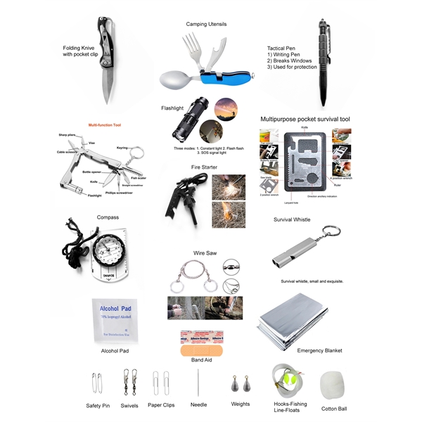 20 Piece Survival Kit With Custom Four Color Process Label... from ASI 62635 Inno-Vative Solutions Grp LTD