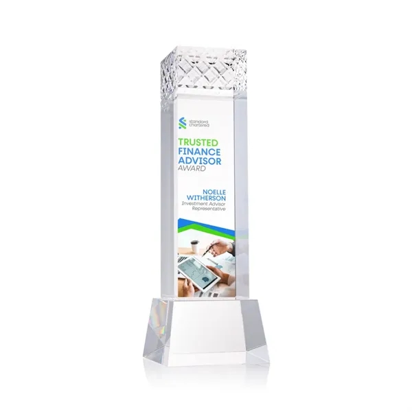 The Velson VividPrint™ Award on Base is a striking optical crystal... from ASI 84592 St Regis Group / St Regis