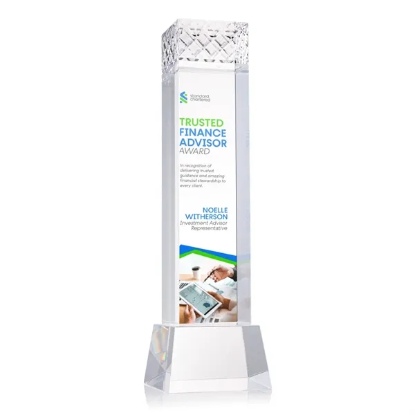 The Velson VividPrint™ Award on Base is a striking optical crystal... from ASI 84592 St Regis Group / St Regis