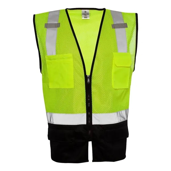 Lime vest with 2" wide silver reflective material. Blank.... from ASI 84358 S&S Activewear