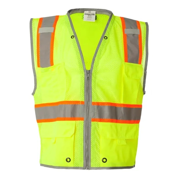 Lime Class 2 vest with reflective trim. Blank product.... from ASI 84358 S&S Activewear