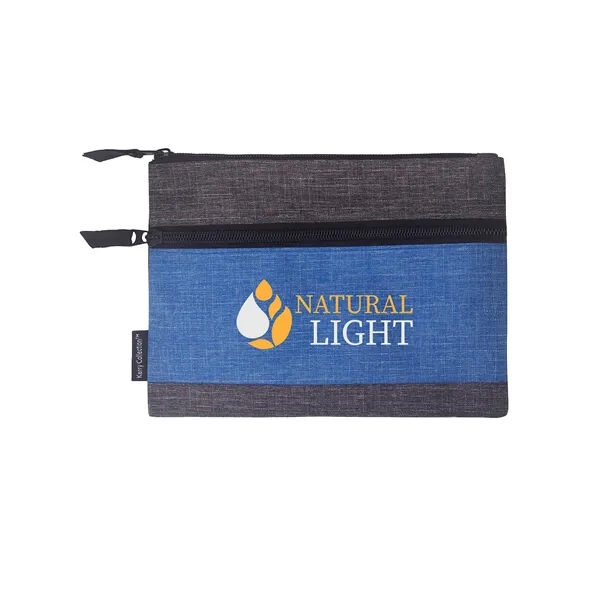 8.5" x 6.25" x 0.5" pouch with a zippered main compartment... from ASI 79530 Prime Line