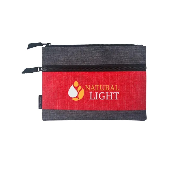 8.5" x 6.25" x 0.5" pouch with a zippered main compartment... from ASI 79530 Prime Line