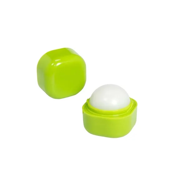 Vanilla scented lip balm in plastic cube shaped container.... from ASI 79530 Prime Line