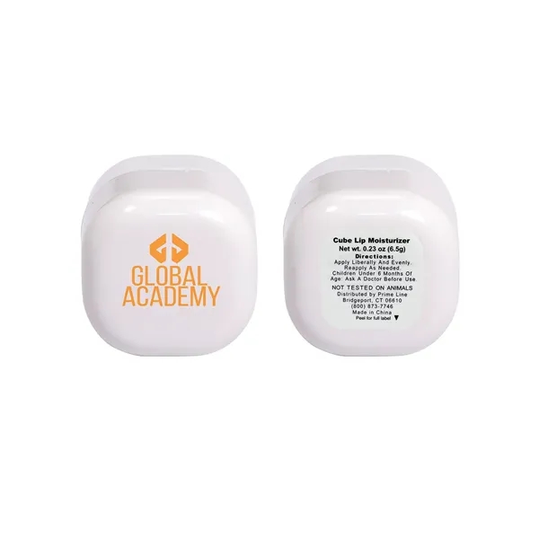 Vanilla scented lip balm in plastic cube shaped container.... from ASI 79530 Prime Line