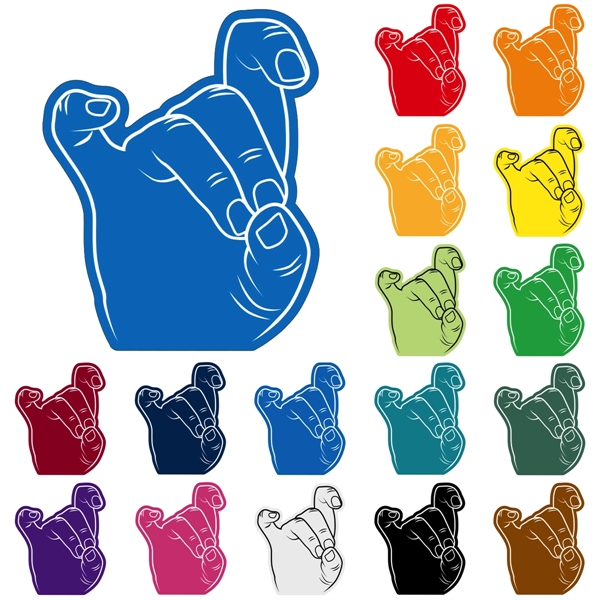 Open cell foam hand shape cheering novelty with stock outline design.... from ASI 54886 Foamworx / FoamWorx
