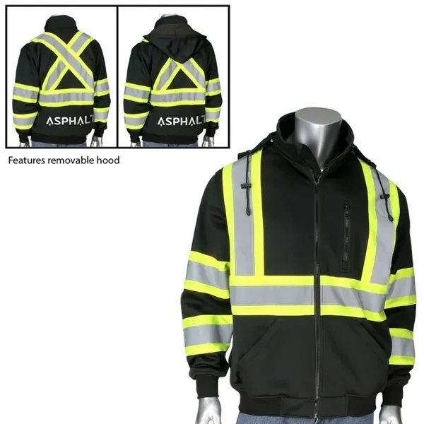 Two-Tone X-Back Full Zip Fleece Black Sweatshirt... from ASI 89320 Starline USA Inc