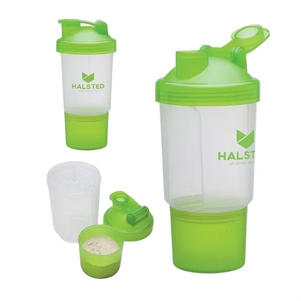 3.75" x 8" x 3.75" two-toned Buff fitness shaker cup; holds... from ASI 67866 Logomark/Valumark / Valumark™