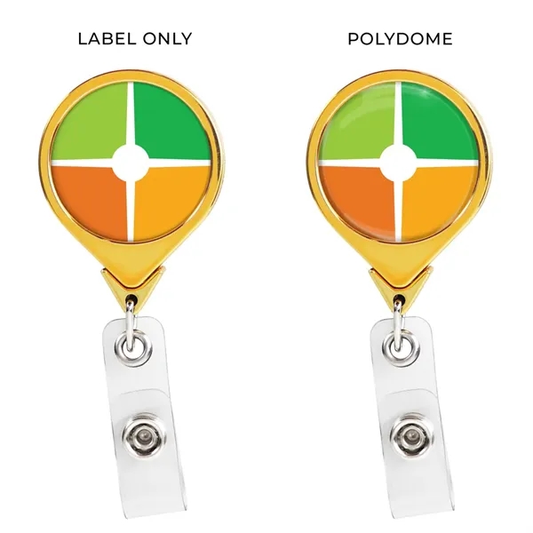 Color Chrome JUMBO Round retractable badge reel, bull dog clip back,... from ASI 49470 DEVARA