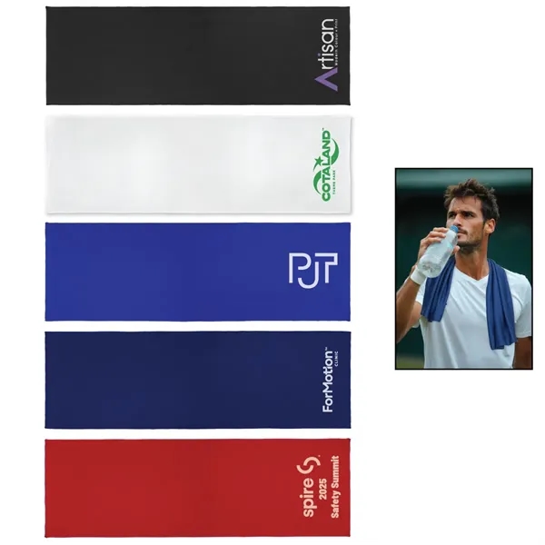 Instant cooling high-tech microfiber cooling towel with full color dye sublimation... from ASI 57655 STOPNGO Line
