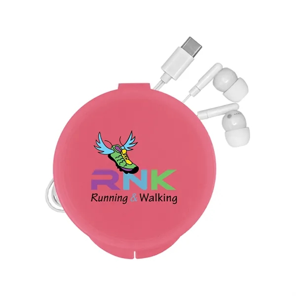 Round Type C Ear Bud Case... from ASI 30208 A P Specialties / AP Specialties