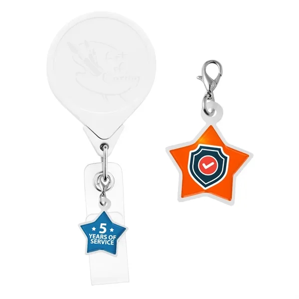 Star badge reel charm. Polydome decoration.... from ASI 49470 DEVARA