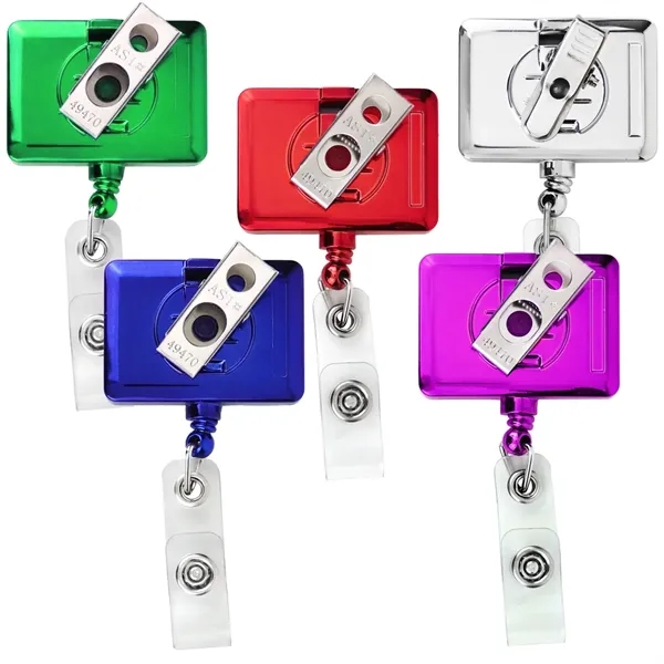 Color Chrome JUMBO Rectangle retractable badge reel in color chrome, bull... from ASI 49470 DEVARA