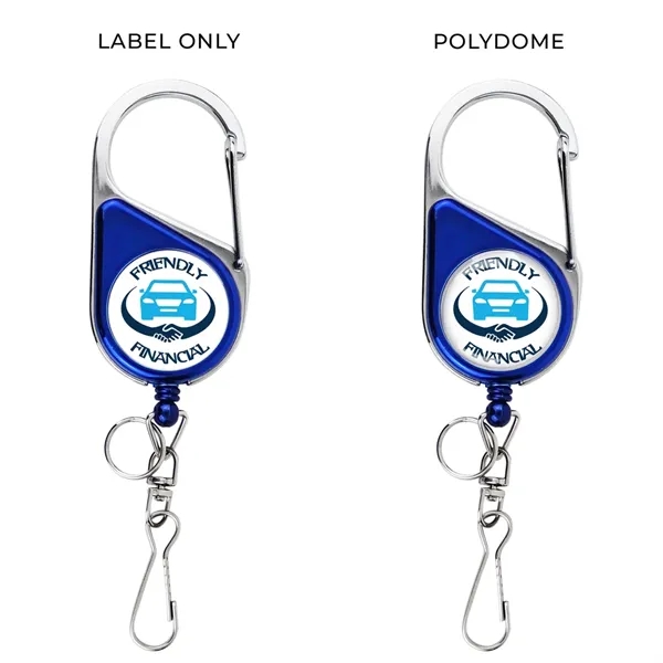 Carabiner retractable badge reel in chrome finish, metal swivel "J" hook... from ASI 49470 DEVARA