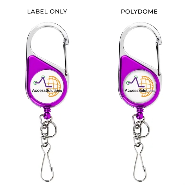 Carabiner retractable badge reel in chrome finish, metal swivel "J" hook... from ASI 49470 DEVARA