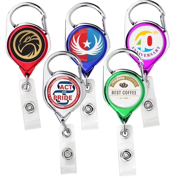 Retractable carabiner badge reel with belt clip, label.... from ASI 49470 DEVARA