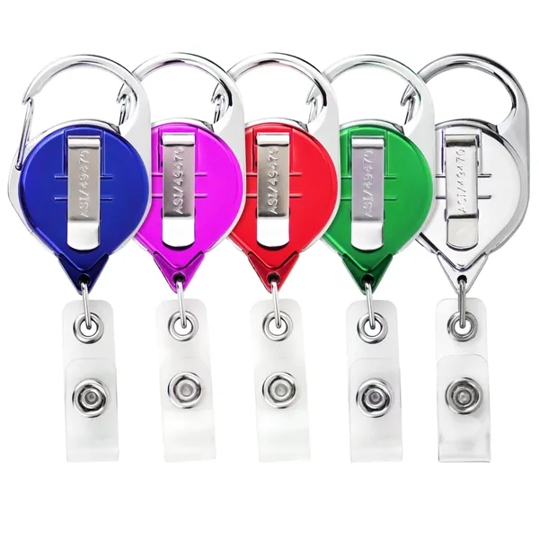 Retractable carabiner badge reel with belt clip, label.... from ASI 49470 DEVARA
