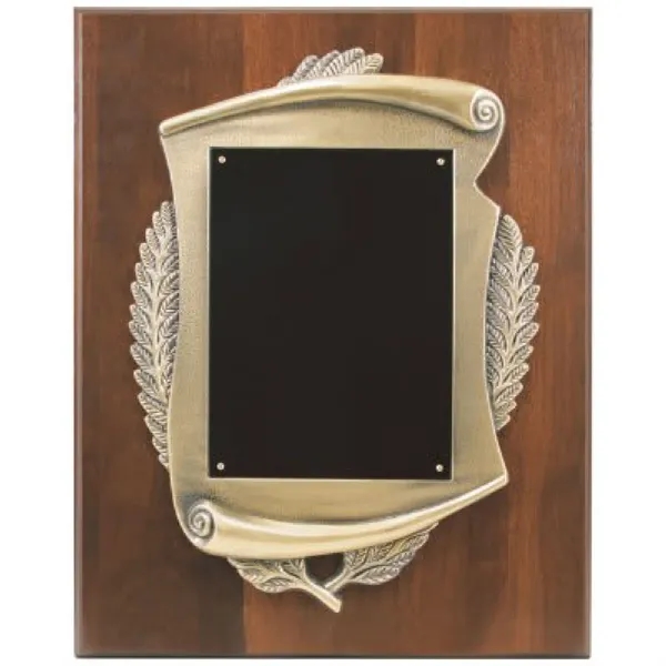 12" x 15" walnut and brass display plaque with scroll and... from ASI 74601 Calico