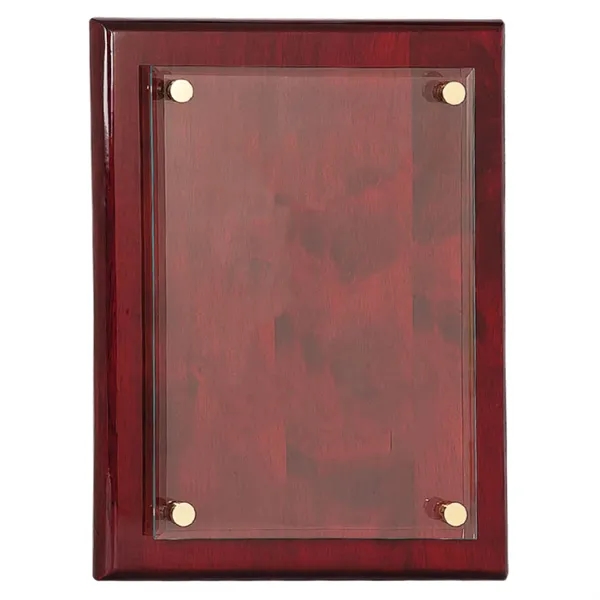 Rosewood and glass floating-style piano-finished display plaque in three sizes.... from ASI 74601 Calico