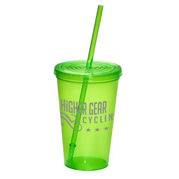 20 oz. BPA-free single-wall polypropylene plastic cup with straw and snap... from ASI 79530 Prime Line