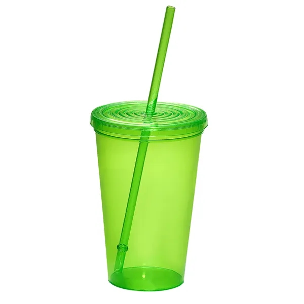 20 oz. BPA-free single-wall polypropylene plastic cup with straw and snap... from ASI 79530 Prime Line