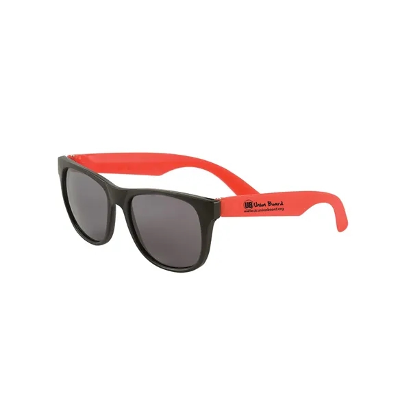 Adult-sized sunglasses made of matte plastic with a two-tone design and... from ASI 79530 Prime Line