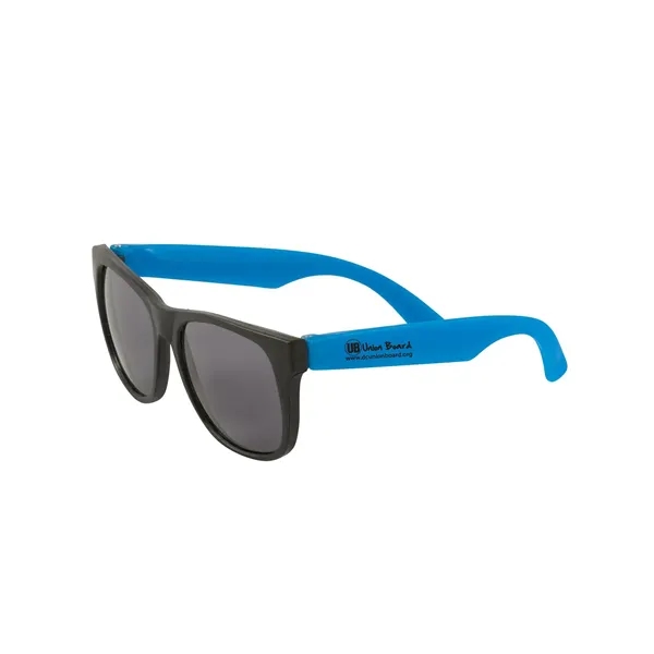 Adult-sized sunglasses made of matte plastic with a two-tone design and... from ASI 79530 Prime Line