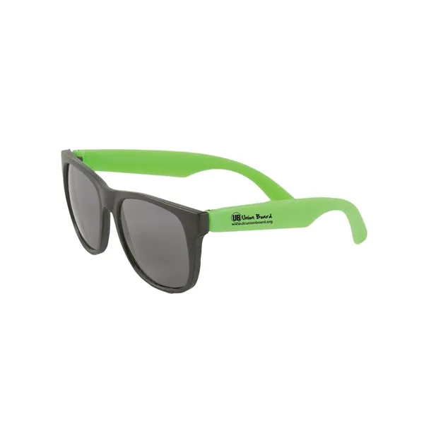 Adult-sized sunglasses made of matte plastic with a two-tone design and... from ASI 79530 Prime Line