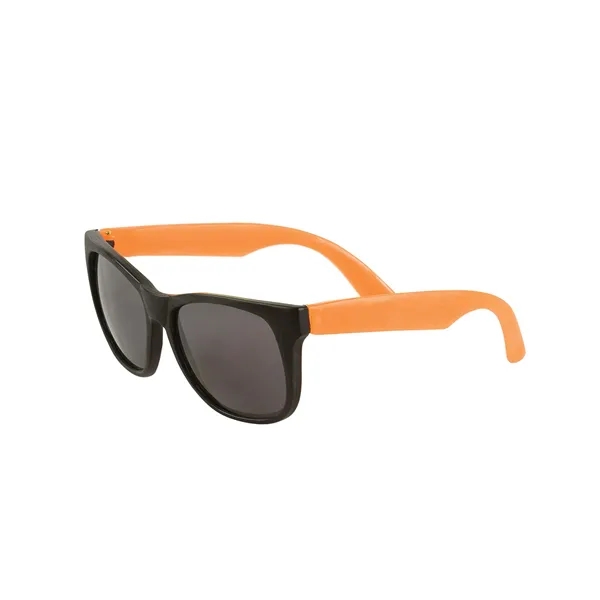 Adult-sized sunglasses made of matte plastic with a two-tone design and... from ASI 79530 Prime Line