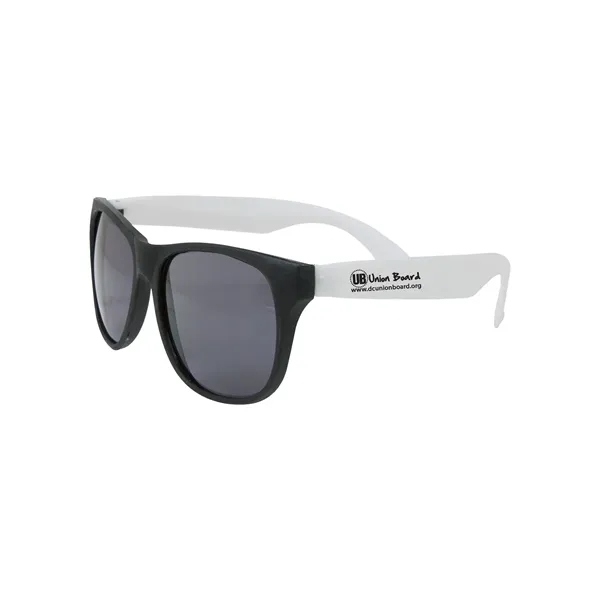 Adult-sized sunglasses made of matte plastic with a two-tone design and... from ASI 79530 Prime Line