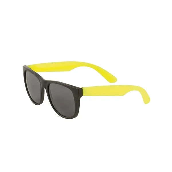 Adult-sized sunglasses made of matte plastic with a two-tone design and... from ASI 79530 Prime Line