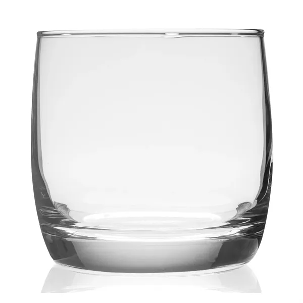 10 oz. cylindrical whiskey glass with thick base and design.... from ASI 68507 The Magnet Group / Benchmark Crystal & Clocks