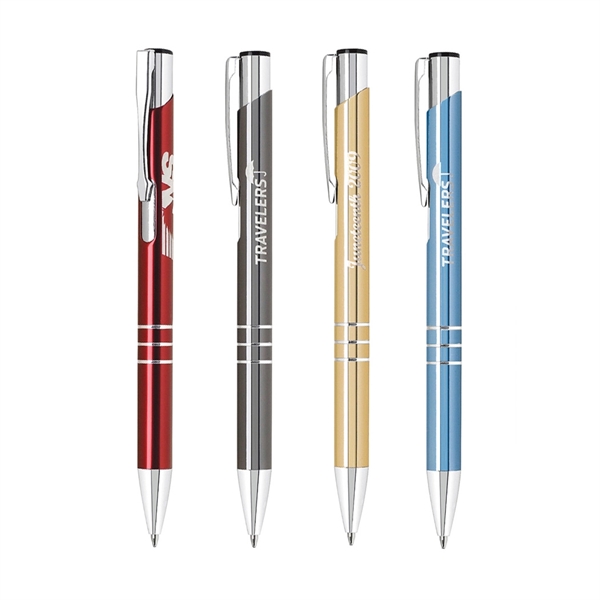 Plunger push action metal pen.... from ASI 31517 Admart Products / Admart Line