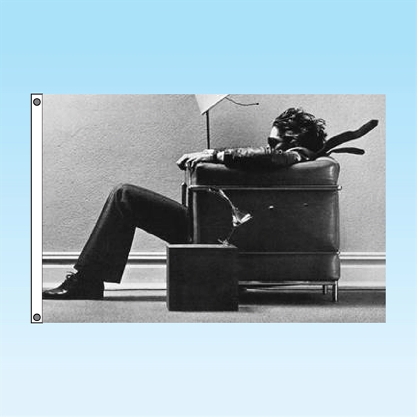 2.5' x 3' custom knitted polyester flag with double-sided graphics.... from ASI 30442 Above & Beyond Advertising Products / PromoAdLine