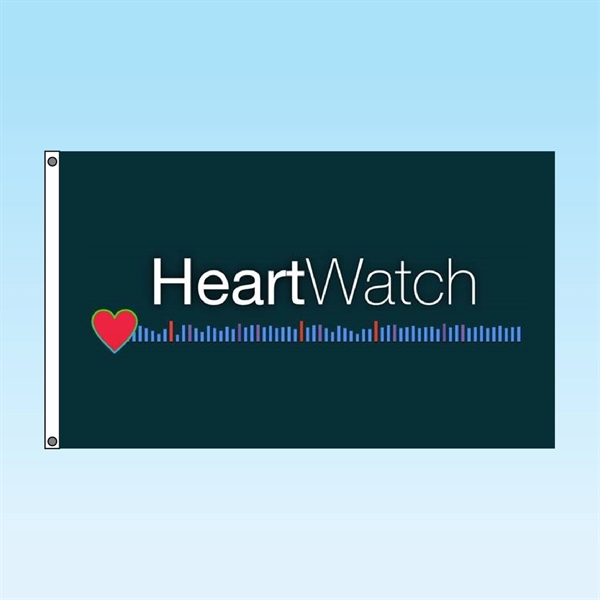 3' x 5' custom knitted polyester flag with double-sided graphics.... from ASI 30442 Above & Beyond Advertising Products / PromoAdLine