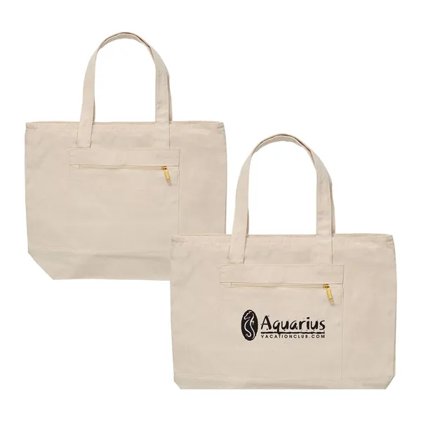 Large zippered 12 oz. cotton canvas tote bag plus 1 color... from ASI 37218 Athena Promo (tm)