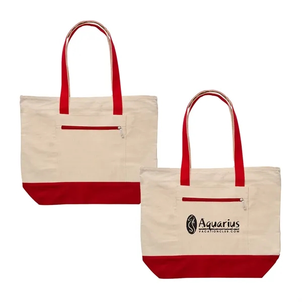 Large zippered 12 oz. cotton canvas tote bag plus 1 color... from ASI 37218 Athena Promo (tm)
