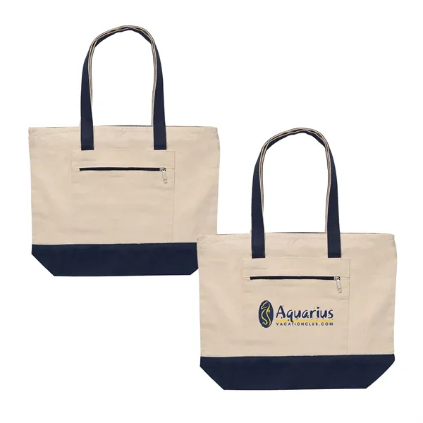 Large zippered 12 oz. cotton canvas tote bag plus 1 color... from ASI 37218 Athena Promo (tm)