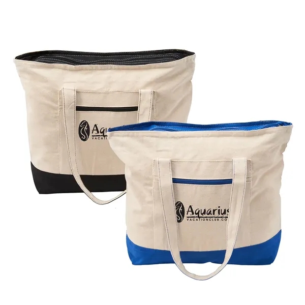 Large zippered 12 oz. cotton canvas tote bag plus 1 color... from ASI 37218 Athena Promo (tm)