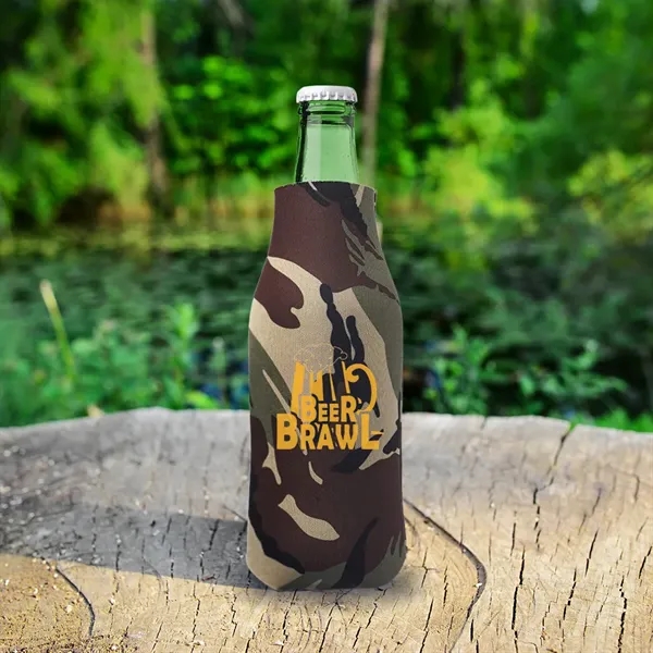 Polyurethane / foam zipper bottle insulator for 12 oz. longneck bottles.... from ASI 39552 BEL Promo