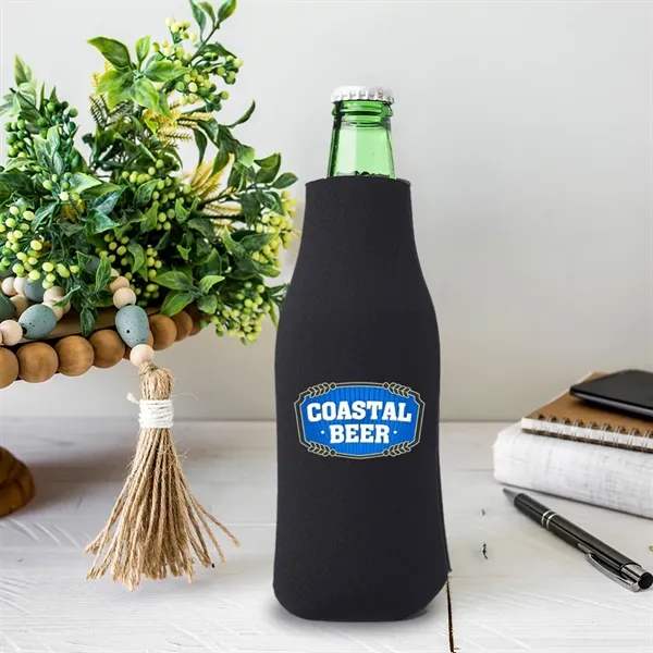 Polyurethane / foam zipper bottle insulator for 12 oz. longneck bottles.... from ASI 39552 BEL Promo