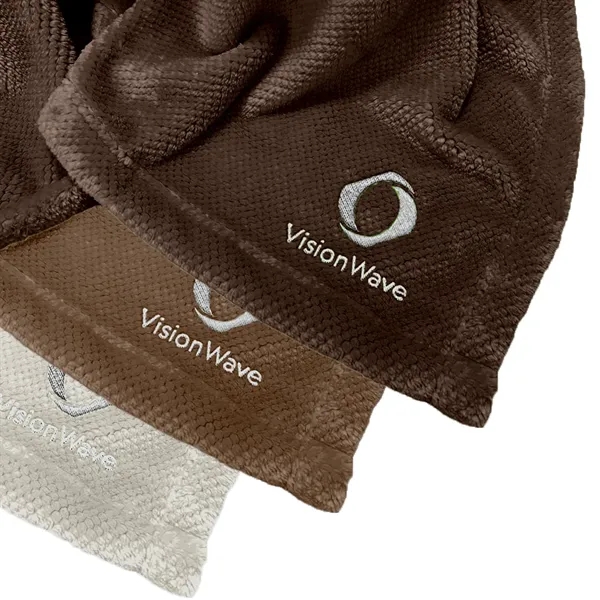 50" x 60": Soft, versatile blanket with coffee-inspired tones and subtle... from ASI 79750 Pro Towels / Palmetto Blanket Company