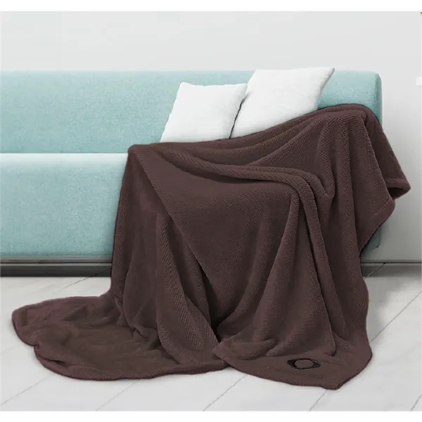 50" x 60": Soft, versatile blanket with coffee-inspired tones and subtle... from ASI 79750 Pro Towels / Palmetto Blanket Company