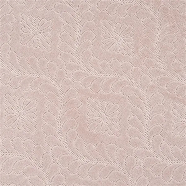 50" x 60": Plush throw with stitched floral pattern in Almond... from ASI 79750 Pro Towels / Palmetto Blanket Company