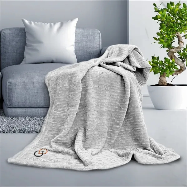 50" x 60": Plush throw in muted, nature-inspired tones with a... from ASI 79750 Pro Towels / Palmetto Blanket Company
