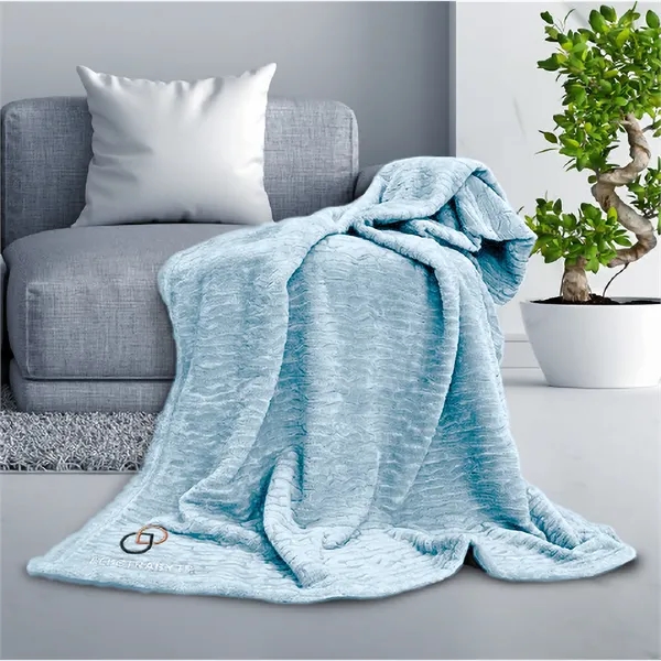 50" x 60": Plush throw in muted, nature-inspired tones with a... from ASI 79750 Pro Towels / Palmetto Blanket Company