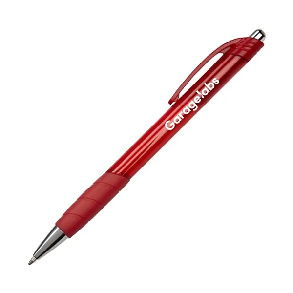 Colorful pen with translucent body. Plunger style with rubber grip.... from ASI 52710 Lincoln Line