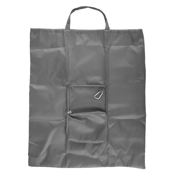 Drawstring laundry bag that stuffs into a built-in zippered carry pouch.... from ASI 52840 Evans Manufacturing