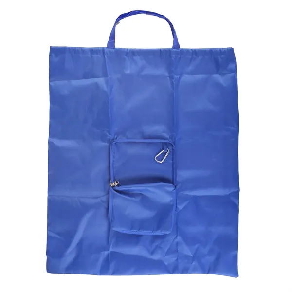 Drawstring laundry bag that stuffs into a built-in zippered carry pouch.... from ASI 52840 Evans Manufacturing